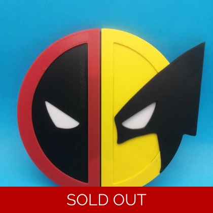 Deadpool and Wolverine 3D printed Drinks Coaster Deadpool and Wolverine 3D printed Drinks Coaster